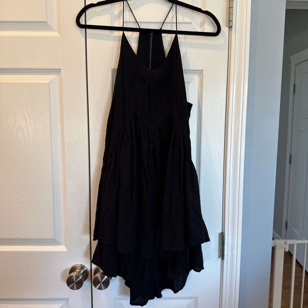 Forever 21 Black High-Low Tiered Halter Dress